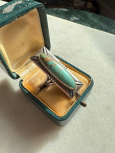 Load image into Gallery viewer, Elongated Turquoise Sterling Silver Ring Size 4.75
