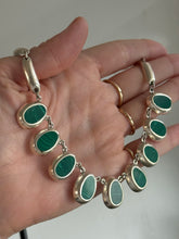 Load image into Gallery viewer, Mexico Malachite Sterling Silver Necklace 16.5”
