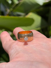 Load image into Gallery viewer, Vintage Solid 14k Gold Cigar Band Diamond Ring Size 5.5
