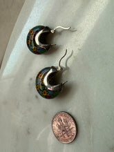 Load image into Gallery viewer, Millefiori Sterling Silver Hoop Earrings
