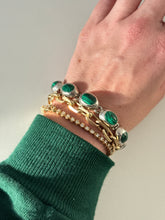 Load image into Gallery viewer, Vintage Malachite Sterling Silver Bracelet 7”
