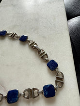 Load image into Gallery viewer, Vintage Lapis 950 Silver Chain 18”
