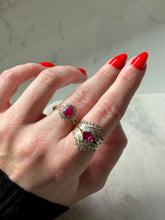 Load image into Gallery viewer, Designer Iliana 18k Gold Diamond &amp; Ruby Ring Size 8
