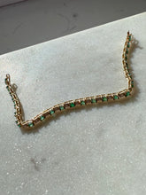 Load image into Gallery viewer, Emerald &amp; Diamond 10k Gold Tennis Bracelet 7”

