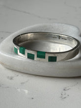 Load image into Gallery viewer, Malachite Inlay Solid Sterling Silver Bangle Bracelet
