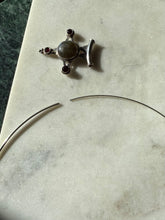 Load image into Gallery viewer, Labradorite &amp; Garnet Sterling Silver Torque Necklace 18”
