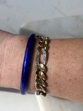 Load image into Gallery viewer, Vintage Blue Enamel Sterling Silver Bangle Bracelet
