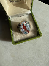 Load image into Gallery viewer, Red Cardinal Sterling Silver Inlay Signet Ring Size 7.75
