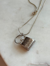 Load image into Gallery viewer, Vintage Woven Etched Purse Locket Sterling Silver Necklace 17.5”

