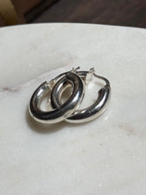 Load image into Gallery viewer, Italian Tubular Sterling Silver Hoops
