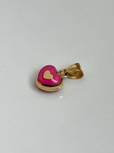 Load image into Gallery viewer, Italian Pink Enamel 14k Gold Heart
