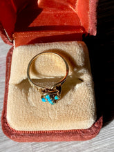 Load image into Gallery viewer, Early 1900s 14k Gold Turquoise Cabochon Cross Ring
