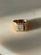 Load image into Gallery viewer, Vintage Natural Diamond Square 14k Gold Ring Size 4.75
