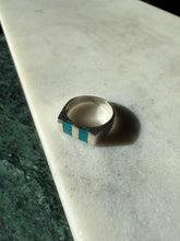 Load image into Gallery viewer, Mexico Crushed Turquoise Sterling Silver Ring Size 6.75
