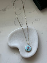 Load image into Gallery viewer, Vintage Enamel Floral Sterling Silver Locket Necklace
