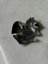 Load image into Gallery viewer, Vintage Enamel Eye Sterling Silver Bird Brooch
