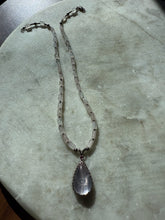 Load image into Gallery viewer, Rose Quartz Sterling Silver Necklace 17”
