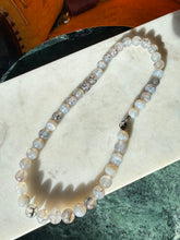 Load image into Gallery viewer, Agate Beaded Sterling Silver Necklace 18”
