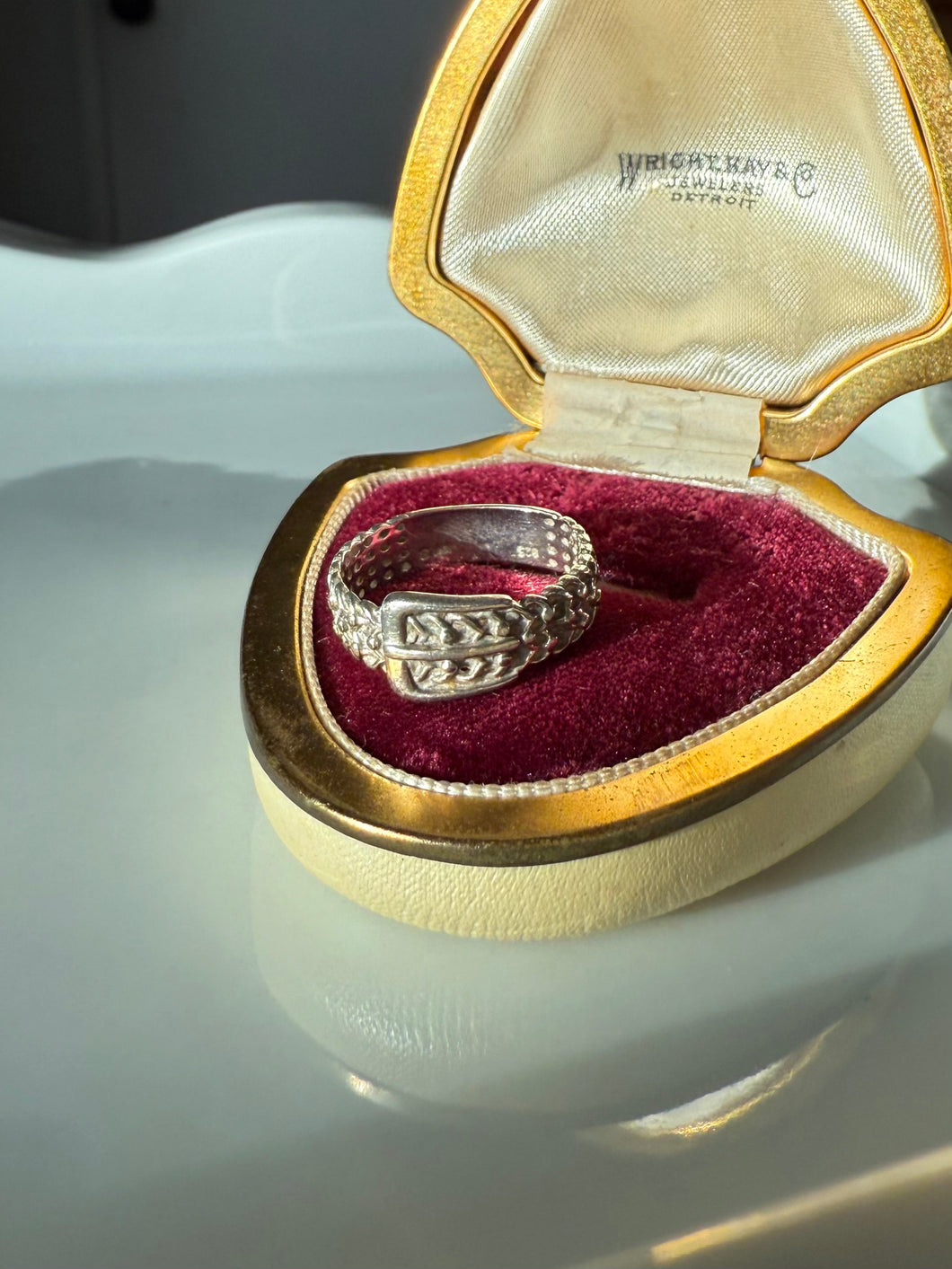 Sterling Silver Buckle Ring Size 8