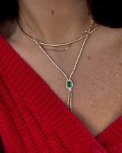 Load image into Gallery viewer, Italian Vintage 14k Yellow Gold 2.0ctw Natural Diamond &amp; Emerald Necklace
