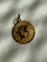Load image into Gallery viewer, Vintage 18k Yellow Gold Number ‘13’ Disc Pendant
