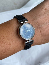 Load image into Gallery viewer, Timex Black Leather Vintage Silver-Toned Watch
