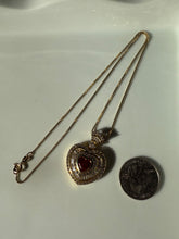 Load image into Gallery viewer, Chunky Red Heart Gold Vermeil Necklace
