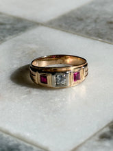 Load image into Gallery viewer, 1940s Diamond &amp; Synthetic Spinel Ring

