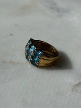 Load image into Gallery viewer, Blue Topaz Gold Vermeil Chunky Ring Size 4.75
