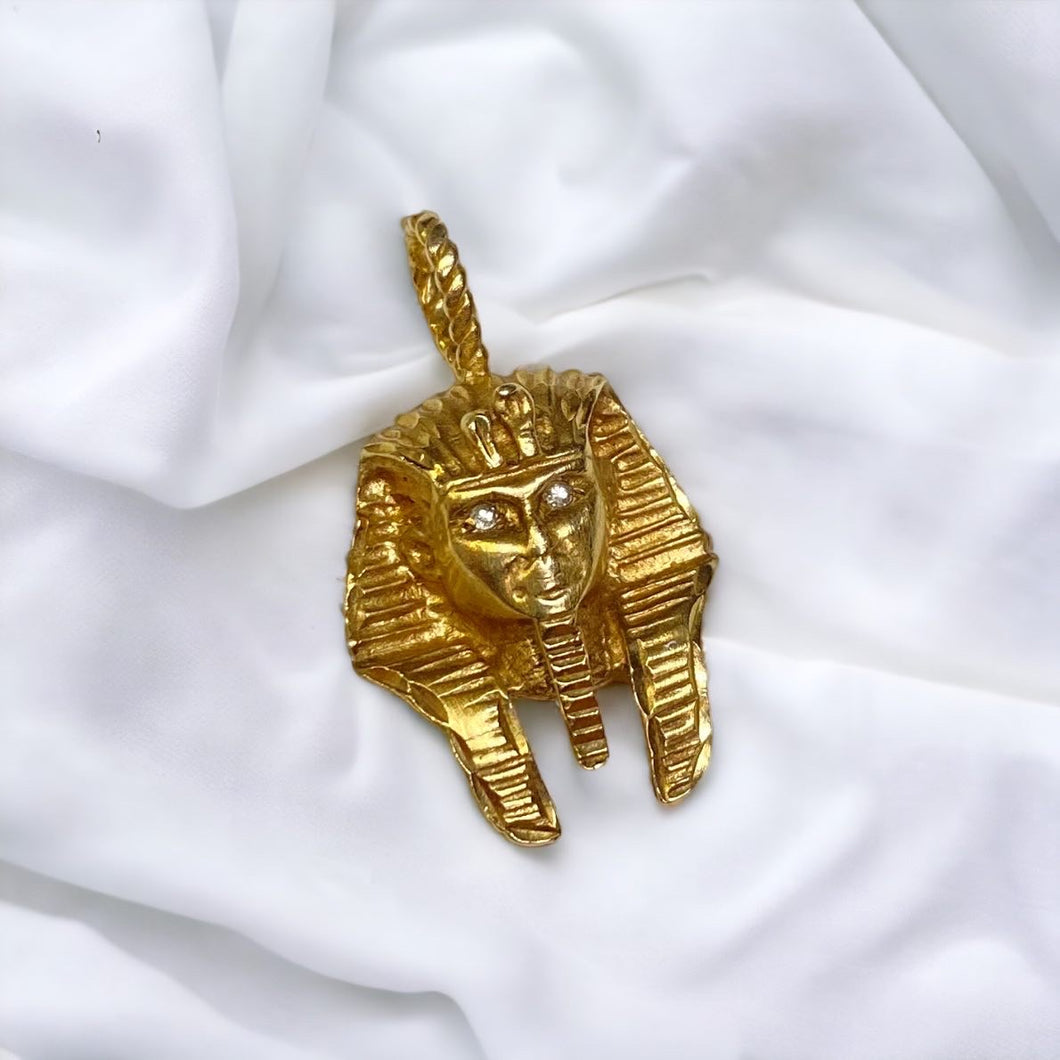 14k Gold Diamond Pharaoh Pendant