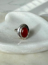 Load image into Gallery viewer, Vintage Carnelian Sterling Silver Ring Size 8
