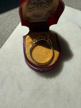 Load image into Gallery viewer, Garnet Glass Gold Vermeil Ring Size 10.5
