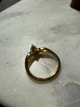 Load image into Gallery viewer, Turquoise Gold Vermeil Dainty Ring Size 7.25
