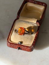 Load image into Gallery viewer, Orange Glass Sterling Silver Ring Size 7.25
