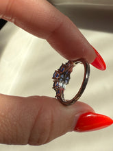 Load image into Gallery viewer, Blue Honeycomb Sterling Silver Ring Size 8.5
