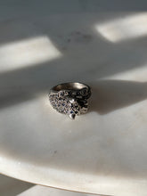 Load image into Gallery viewer, Vintage Blue Sapphire Sterling Silver Panther Ring Size 8.5
