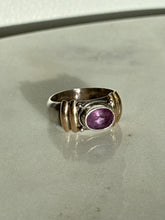 Load image into Gallery viewer, Amethyst Two-Tone Sterling Silver Ring Size 7.5
