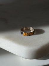 Load image into Gallery viewer, Pink Black Enamel Sterling Band Size 5
