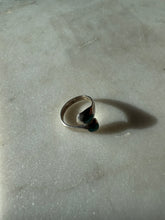 Load image into Gallery viewer, Crushed Turquoise Sterling Silver Bypass Ring Size 3
