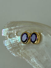 Load image into Gallery viewer, Vintage Amethyst 14k Gold Push Back Earrings
