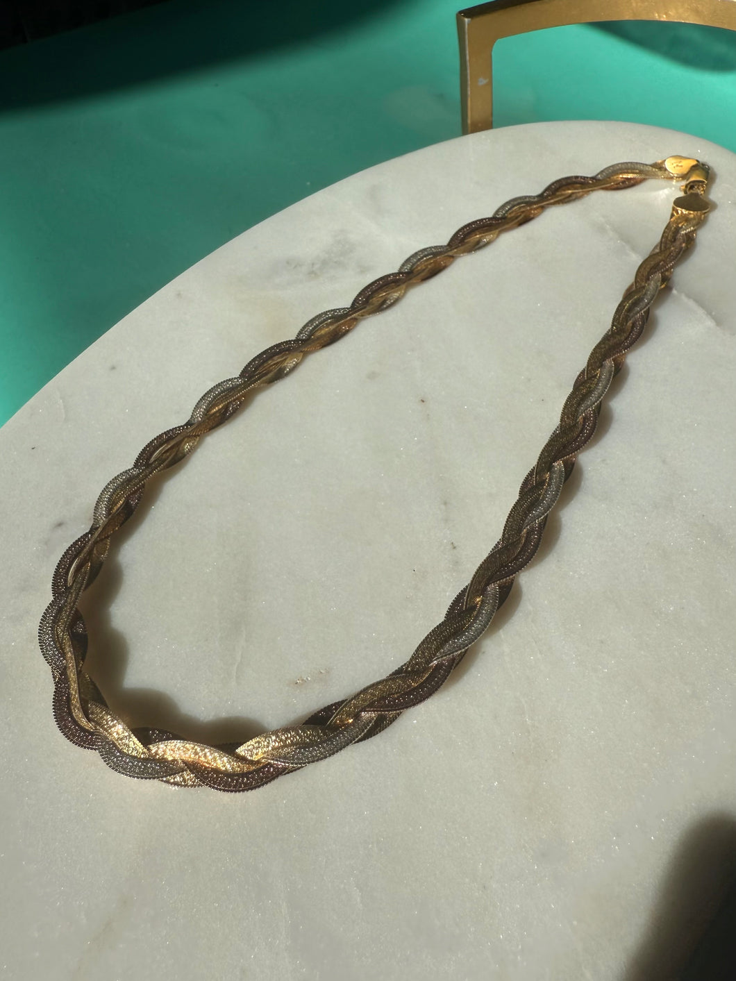Italian Braided Dusted Gold Vermeil Chain 18”
