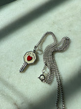 Load image into Gallery viewer, Enamel Key To My Heart Sterling Silver Necklace 18”
