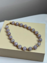 Load image into Gallery viewer, Lavender Jade 14k Gold Bracelet 7”

