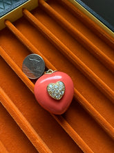 Load image into Gallery viewer, Gold Vermeil Coral Heart Pendant
