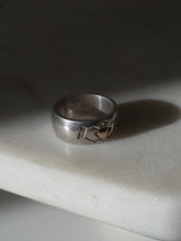 Load image into Gallery viewer, Vintage Hearts of Claddagh Sterling Silver Two-Tone Ring Size 7
