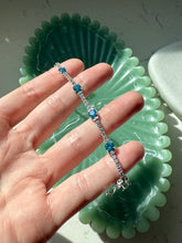 Load image into Gallery viewer, Blue Spinel &amp; CZ Sterling Tennis Bracelet 7.5”
