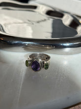 Load image into Gallery viewer, Amethyst &amp; Peridot Sterling Silver Ring Size 9.5
