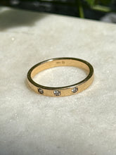 Load image into Gallery viewer, Solid 14k Gold Diamond Band Size 7.25

