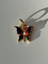 Load image into Gallery viewer, Vintage Enamel Butterfly 14k Gold Butterfly
