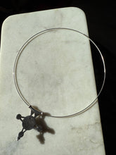 Load image into Gallery viewer, Labradorite &amp; Garnet Sterling Silver Torque Necklace 18”
